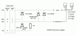 Схема подключения датчика DS1820